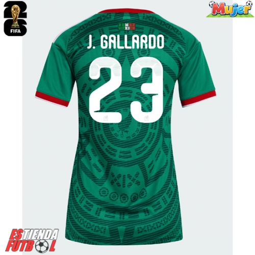 México Jesus Gallardo #23 Primera Equipación Mujer Mundial 2026 Manga Corta